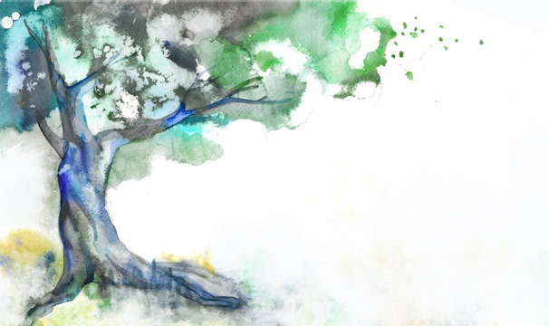 watercolor tree