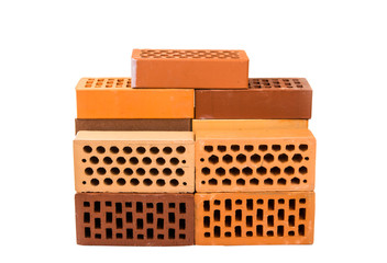 Red brick isolated
