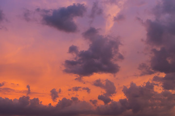 wonderful cloud on twilight sunset sky background