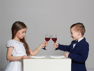 little beautiful couple. beauty girl and boy.kids celebration