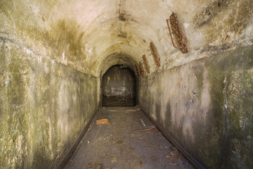 Fototapeta na wymiar Old abandoned gold mine tunnel passage