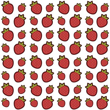 Pattern with strawberries