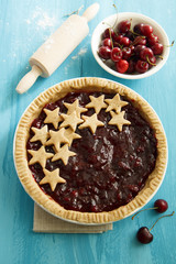 Cherry pie baking