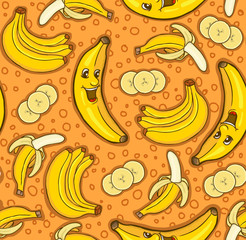 Seamless pattern of bananas