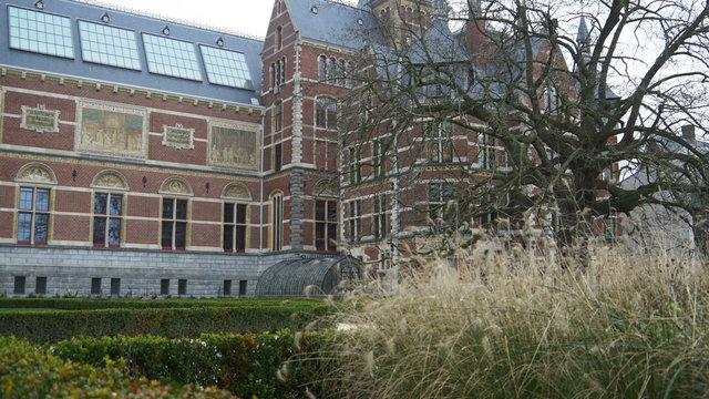 Exterior and garden of the Rijksmuseum, Amsterdam the Netherlands 4K