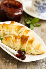 Croissants with berry jam