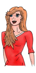 Foto op Plexiglas Vrouw met rood mantelpak © emieldelange
