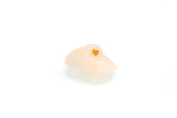 Hotategai, Sushi, auf weißem Hintergrund, Foodfotografie