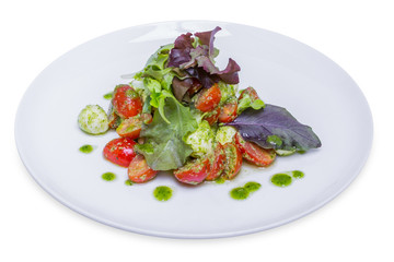 Salad Neapolitano with cherry tomatoes and mozzarella
