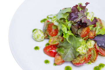 Salad Neapolitano with cherry tomatoes and mozzarella