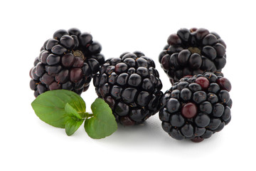 Blackberries with leaves
