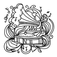 Musical background with the gramophone