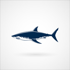 Great white shark logo sign emblem vector illustration