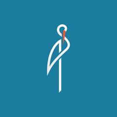 stork sign on blue background vector illustration