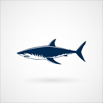 Great white shark logo sign emblem vector illustration