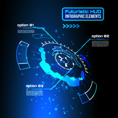 Futuristic interface infographics, HUD,  vector background