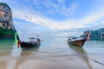 Long tail boat at Railey Krabi