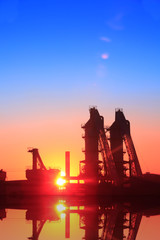 blast furnace in the steel mills, closeup of photo