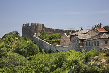 Fototapeta na wymiar Old ruined fortress in Pocitelj. Bosnia and Herzegovina 