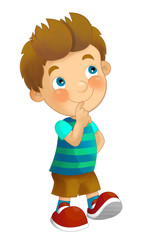 Cartoon child standing - having fun - isolated - illustration for the children