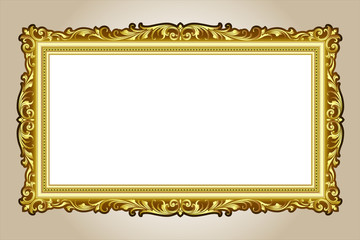 Vector vintage border frame logo engraving with retro ornament pattern in antique rococo style decorative design