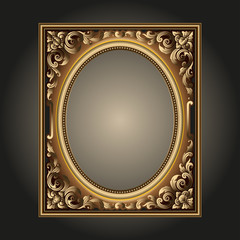 Vector vintage border frame logo engraving with retro ornament pattern in antique rococo style decorative design