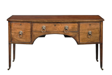 Sideboard cupboard bow fronted mahogany antique with lion handle