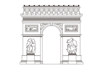 イラスト「パリの凱旋門」