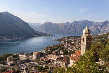Fototapeta na wymiar Kotor bay is most beautiful place in Montenegro