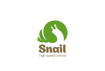 Snail Logo design vector Negative space Wild animal zoo Logotype