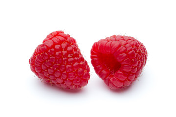 Raspberry isolated on the white background.