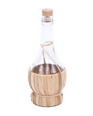 Empty wine bottle separated on white background