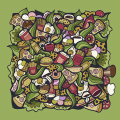 Doodle background Fastfood Creative fast food pattern wallpaper