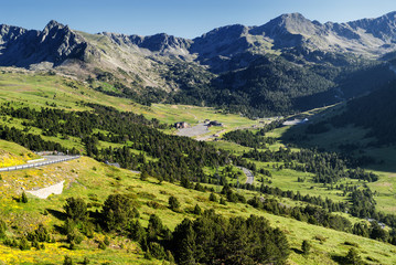 Mountain landscape in Andorra - obrazy, fototapety, plakaty