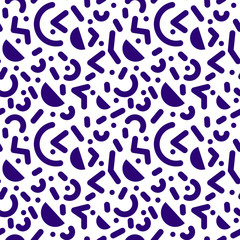 Seamless geometric vintage pattern in retro 80s style, memphis. Ideal for fabric design, paper print and website backdrop. EPS10 vector file.