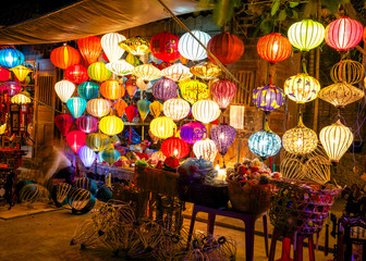 Colorful lanterns at the market street of Hoi An