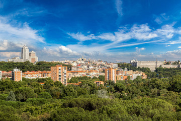 Fototapeta na wymiar Skyline view of Madrid, Spain