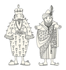 Two Kings. Hand drawn illustration