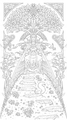Forest spirit. Coloring book