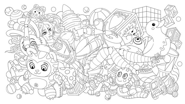 Dragons hunter. Coloring book