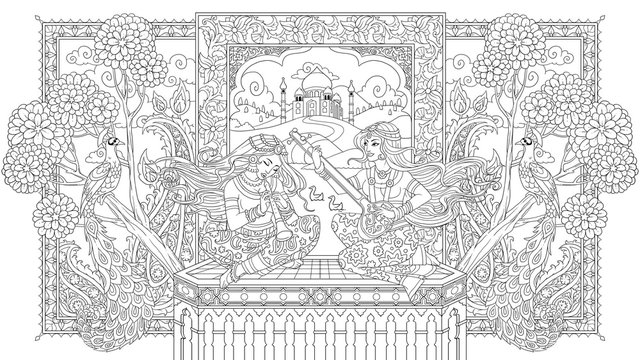 Dragons hunter. Coloring book