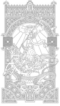Dragons hunter. Coloring book