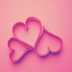 Paper heart shape symbol for Valentines day with copy space for