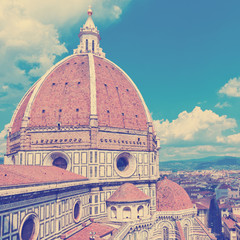 Obraz premium View of the Cathedral Santa Maria del Fiore in Florence, Italy