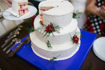 Obraz na płótnie Canvas white multi level wedding cake