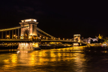 Panorama of Budapest, Hungary, with the Chain Bridge and the Par