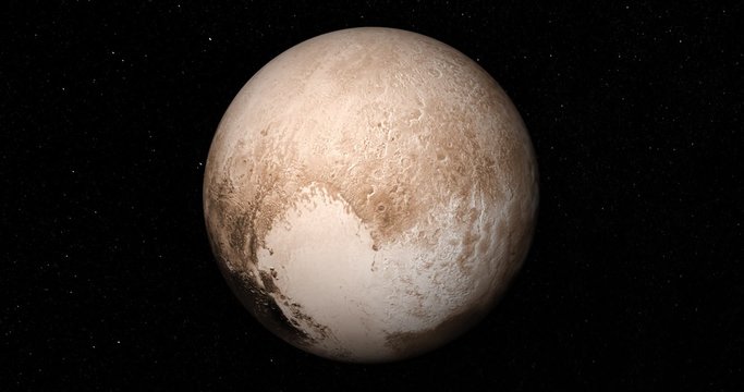 Retimed "matrix" style flyby of Pluto. 10 second close-pass segment. Reversible. Data: JPL/USGS Astrogeology