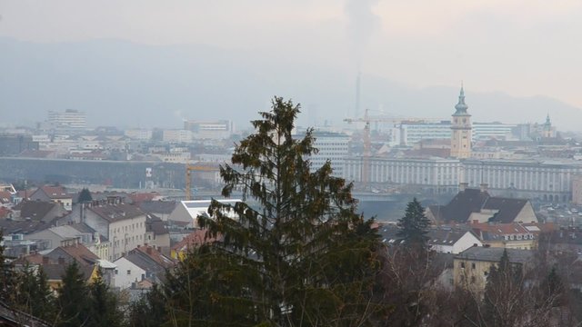 Skyline of Linz in Upper Austria