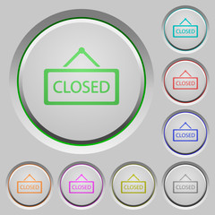 Closed sign push buttons