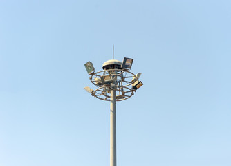 Street light on a blue sky background